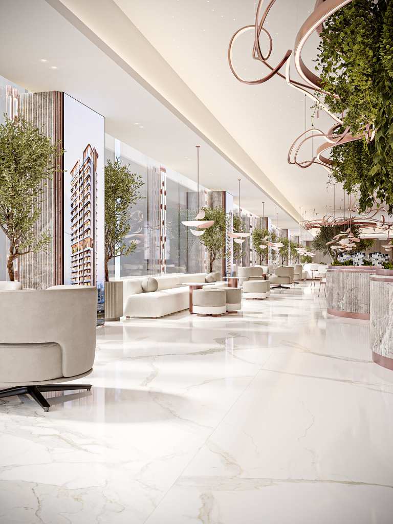 Modern office interior by Known Design showing elegant workspace with custom furnishings and natural light